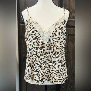 NWOT Melrose & Market Women’s Small Leopard Print Camisole Lace Accent Sexy